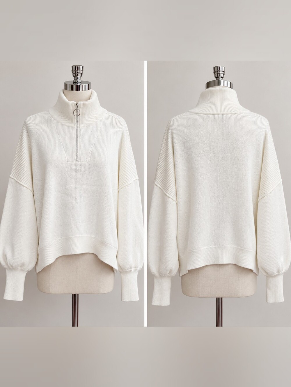 Jessica Simpson ivory chunky knit tapered sleeve pullover sweater size XL new